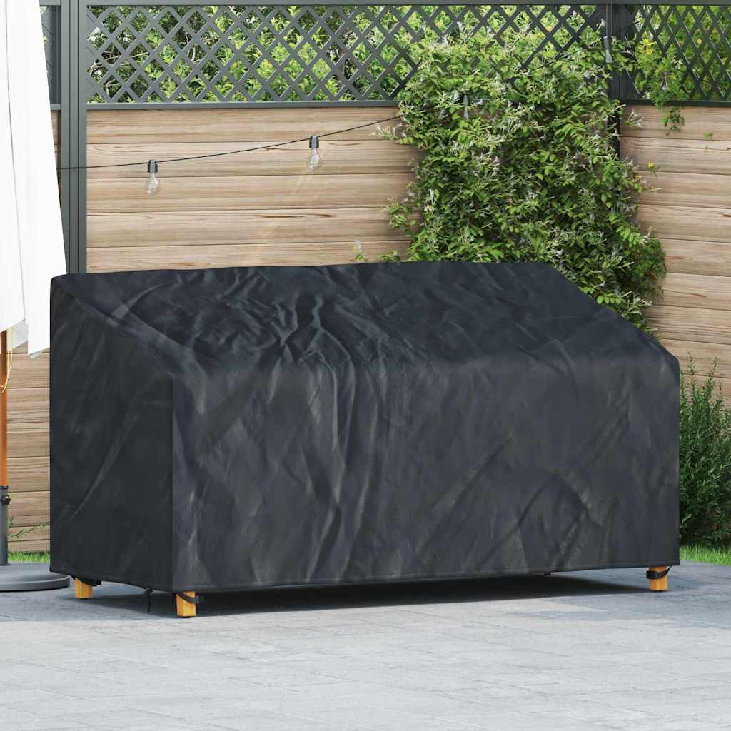 Garden Bench Cover Black 185 x 85 x 65 / 94 cm 420D fabric